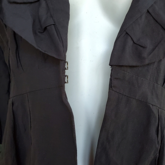 Cabi Black Metallized Polycotton Ruffle Pleated Dressy Jacket/Blazer with Lining - Picture 6 of 10